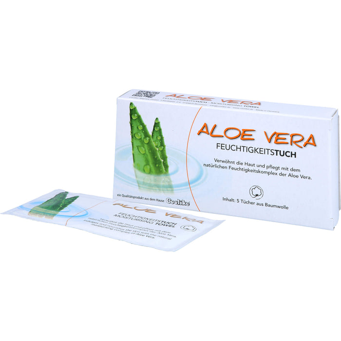 Coolike Aloe Vera Feuchtigkeitstuch verwöhnt die Haut, 5 St. Tücher