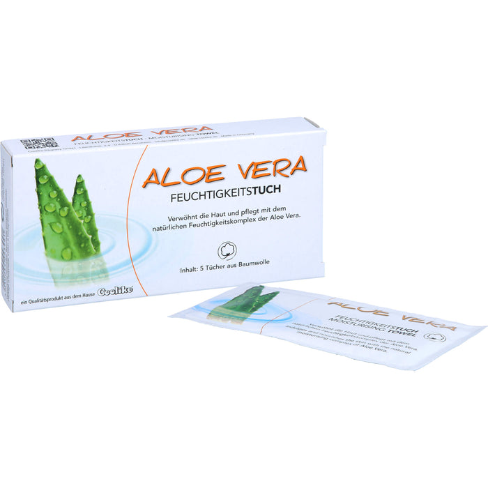 Coolike Aloe Vera Feuchtigkeitstuch verwöhnt die Haut, 5 St. Tücher