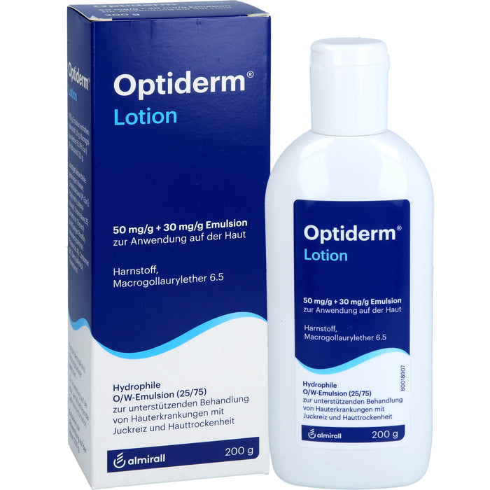 Optiderm Lotion bei Hauterkrankungen mit Juckreiz und Hauttrockenheit, 200 g Lösung