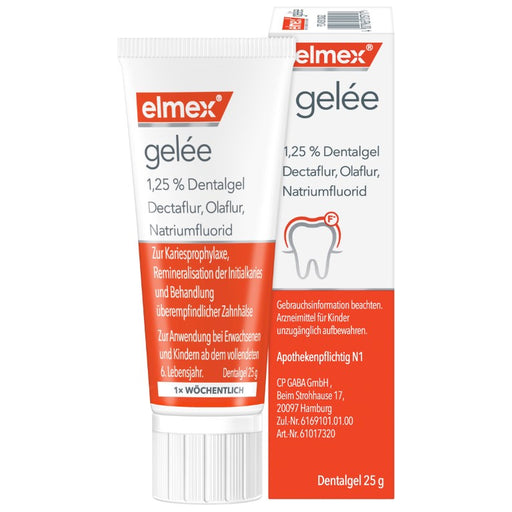 elmex gelée Fluorid Zahnpasta zum Schutz vor Karies und schmerzempfindlichen Zähnen, 25 g Gel