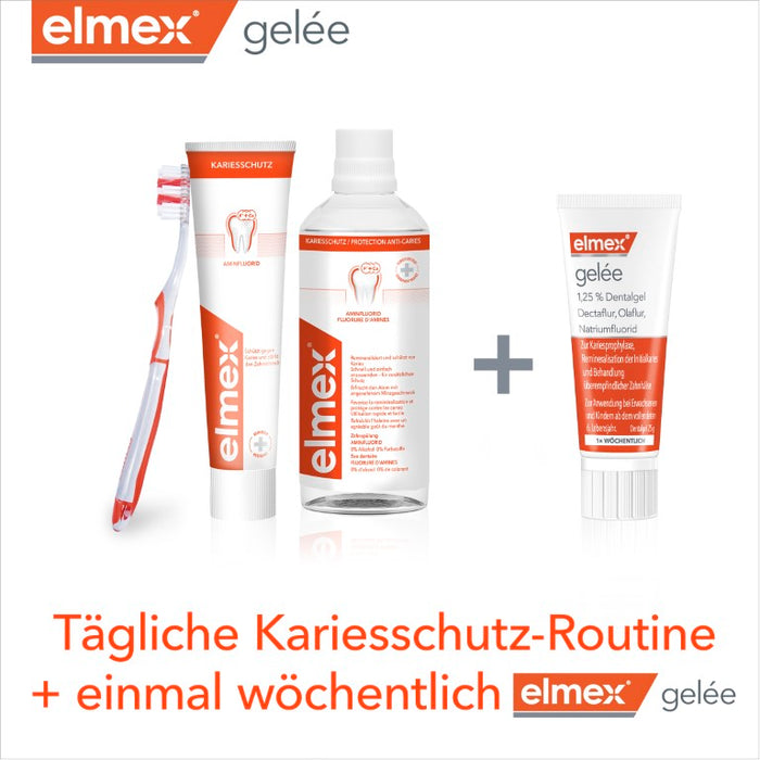 elmex gelée Fluorid Zahnpasta, zum Schutz vor Karies und schmerzempfindlichen Zähnen, 25.0 g Gel