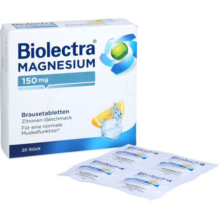 Biolectra Magnesium 150 mg Brausetabletten Zitronengeschmack, 20 pc Tablettes