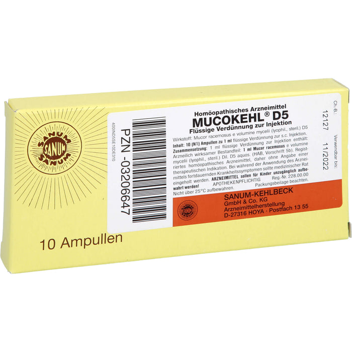SANUM-KEHLBECK Mucokehl D5 flüssige Verdünnung, 10 pcs. Ampoules
