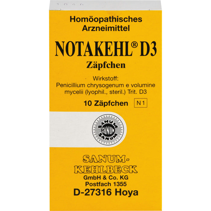 SANUM-KEHLBECK Notakehl D3 Zäpfchen, 10 St. Zäpfchen