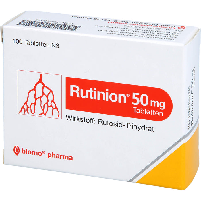 Rutinion 50 mg Tabletten zur Besserung von Beschwerden in den Beinen, 100 pc Tablettes