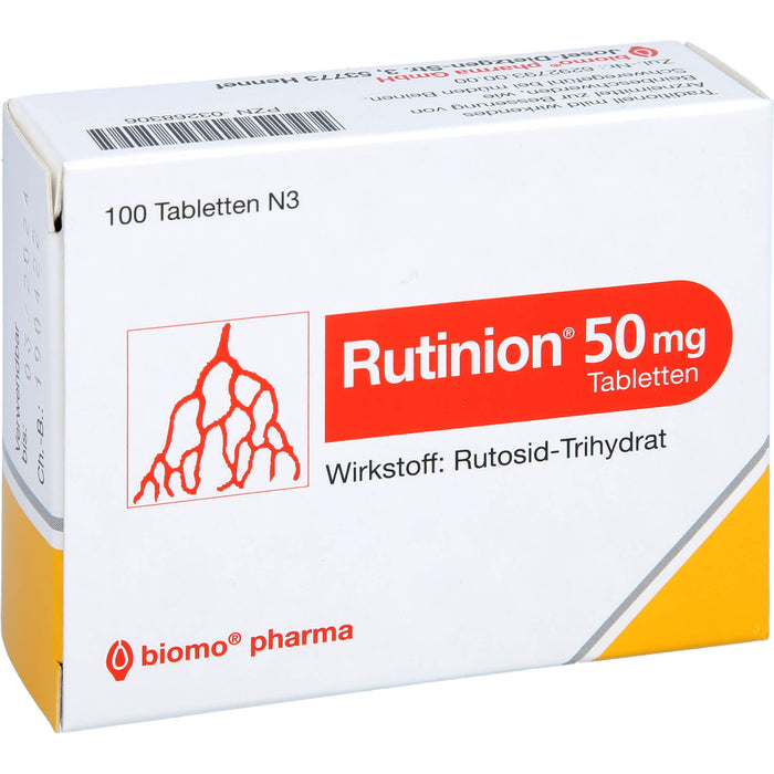 Rutinion 50 mg Tabletten zur Besserung von Beschwerden in den Beinen, 100 pc Tablettes