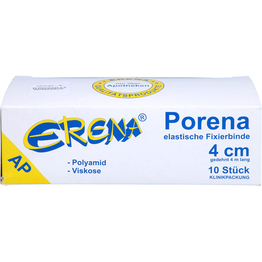 ERENA Porena elastische Fixierbinde 4 cm x 4 m zur Fixierung von Wundauflagen, 10 St. Binde