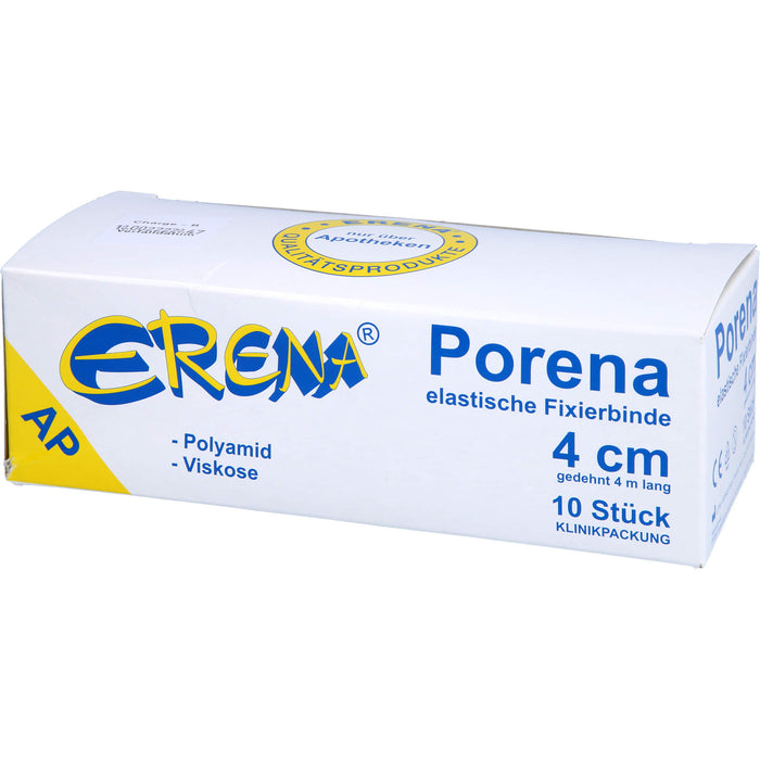 ERENA Porena elastische Fixierbinde 4 cm x 4 m zur Fixierung von Wundauflagen, 10 pcs. Bandage