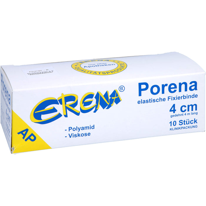 ERENA Porena elastische Fixierbinde 4 cm x 4 m zur Fixierung von Wundauflagen, 10 pcs. Bandage