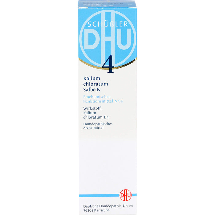 DHU Schüßler-Salz Nr. 4 Kalium chloratum D4 – Das Mineralsalz der Schleimhäute – das Original, 50 g Onguent