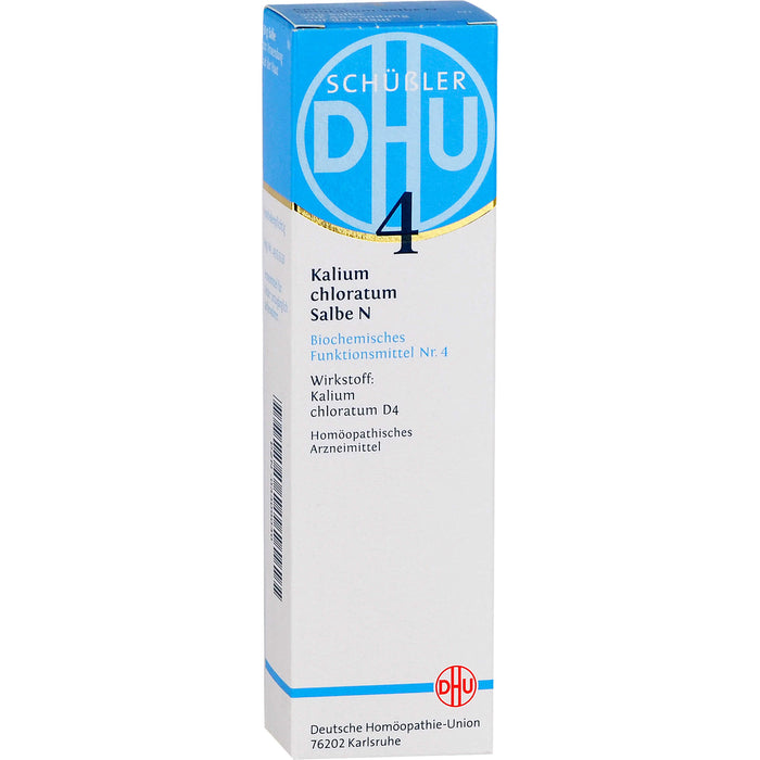 DHU Schüßler-Salz Nr. 4 Kalium chloratum D4 – Das Mineralsalz der Schleimhäute – das Original, 50 g Onguent