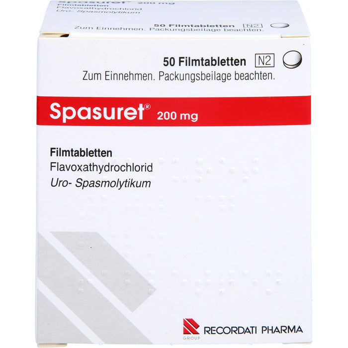 Spasuret 200 mg Filmtabletten zur symptomatischen Behandlung von häufigem Wasserlassen, 50 St. Tabletten