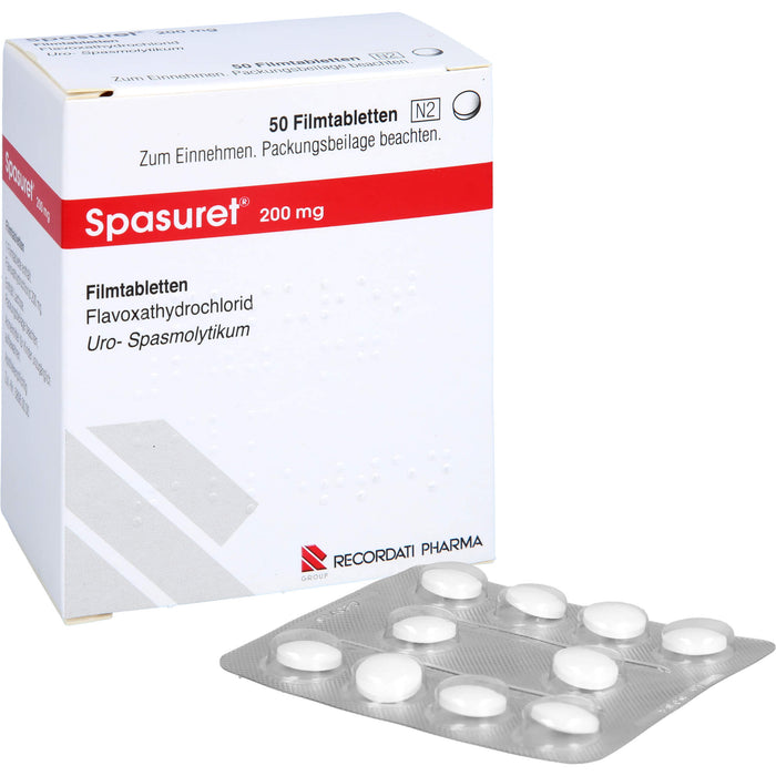 Spasuret 200 mg Filmtabletten zur symptomatischen Behandlung von häufigem Wasserlassen, 50 pc Tablettes
