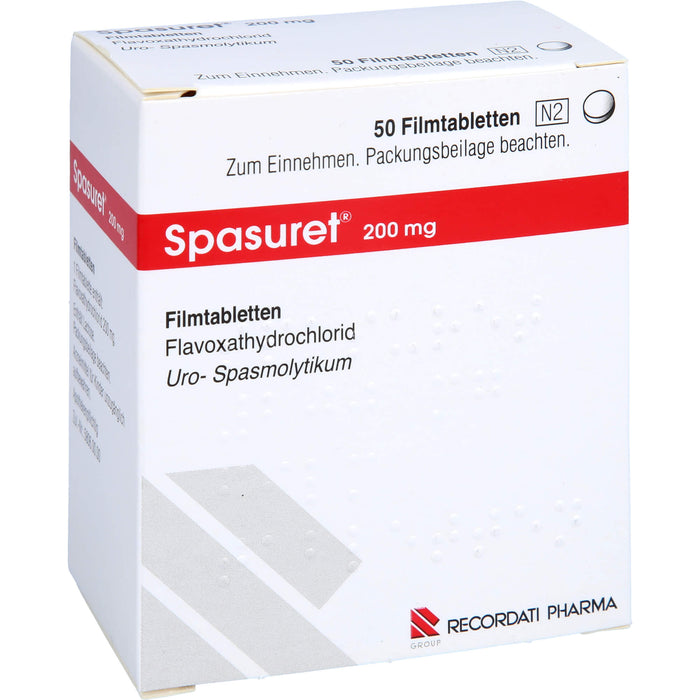 Spasuret 200 mg Filmtabletten zur symptomatischen Behandlung von häufigem Wasserlassen, 50 pc Tablettes