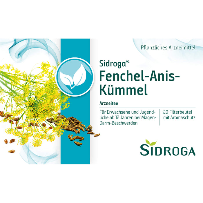 Sidroga Fenchel-Anis-Kümmel Arzneitee bei Magenbeschwerden, 20 pcs. Filter bag