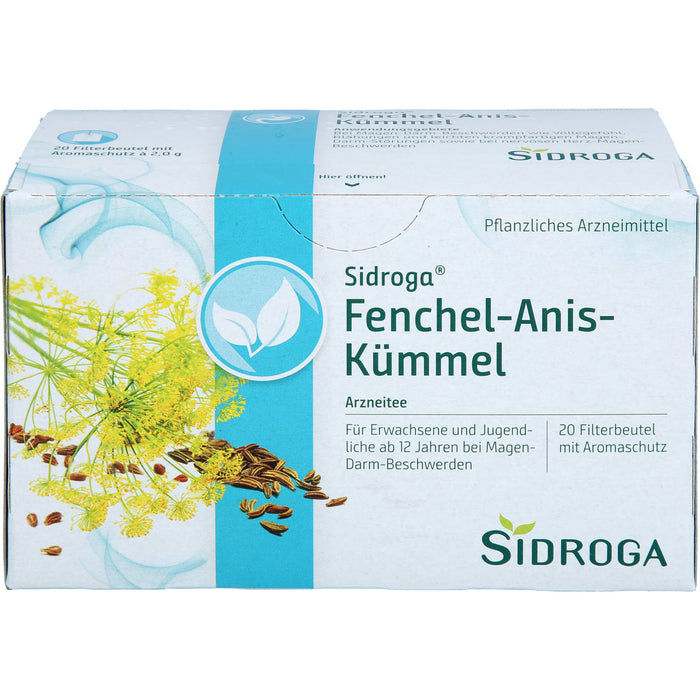 Sidroga Fenchel-Anis-Kümmel Arzneitee bei Magenbeschwerden, 20 St. Filterbeutel