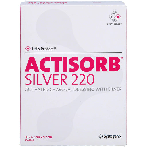 ACTISORB Silver 220 6,5 cm x 9,5 cm sterile Kompressen Reimport EMRAmed, 10 St. Kompressen