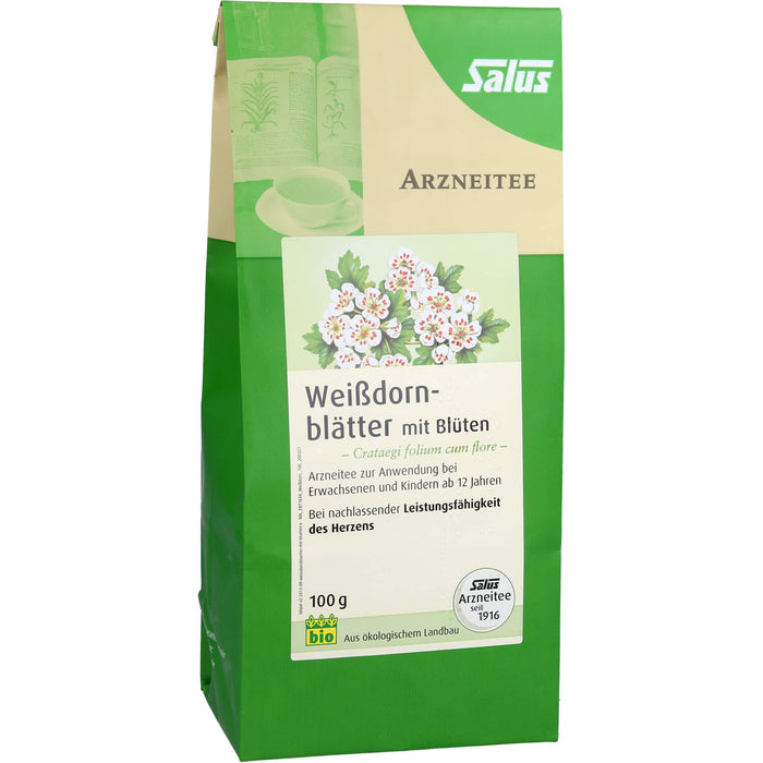Weissdornblätter mit Blüten Arzneitee bio Salus, 100 g TEE