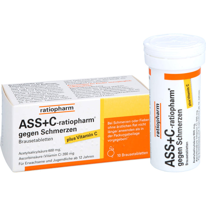 ASS + C-ratiopharm gegen Schmerzen Brausetabletten, 10 pcs. Tablets