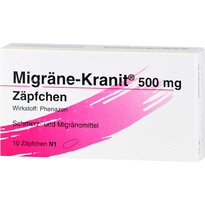 Migräne-Kranit 500 mg Zäpfchen Schmerz- und Migränemittel, 10 pcs. Suppositories