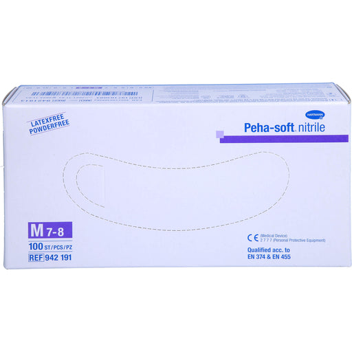 Peha-soft nitrile Untersuch.handsch. M unst.pudfr., 100 St HAS