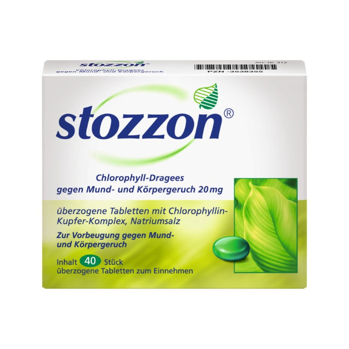stozzon Chlorophyll-Dragees gegen Mund- und Körpergeruch, 40 pcs. Tablets