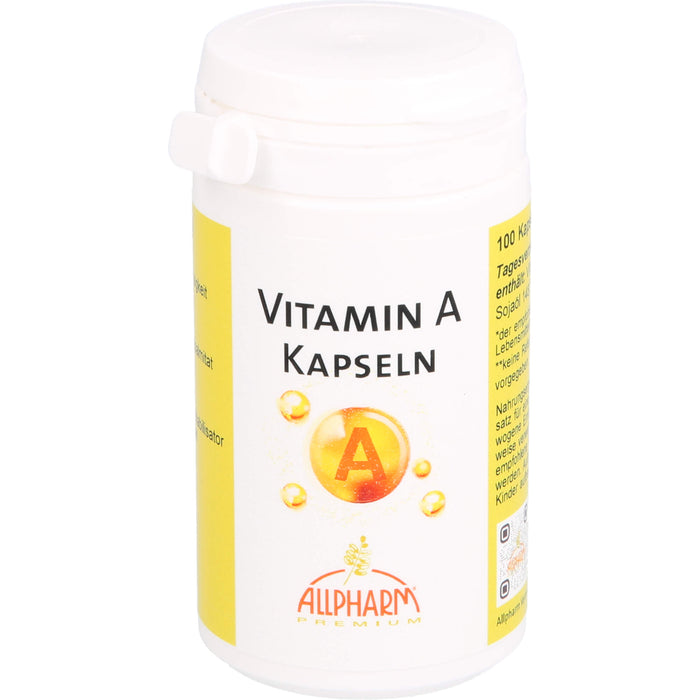ALLPHARM Vitamin A 2500 i. E. Kapseln trägt zum normalen Sehen bei, 100 pcs. Capsules