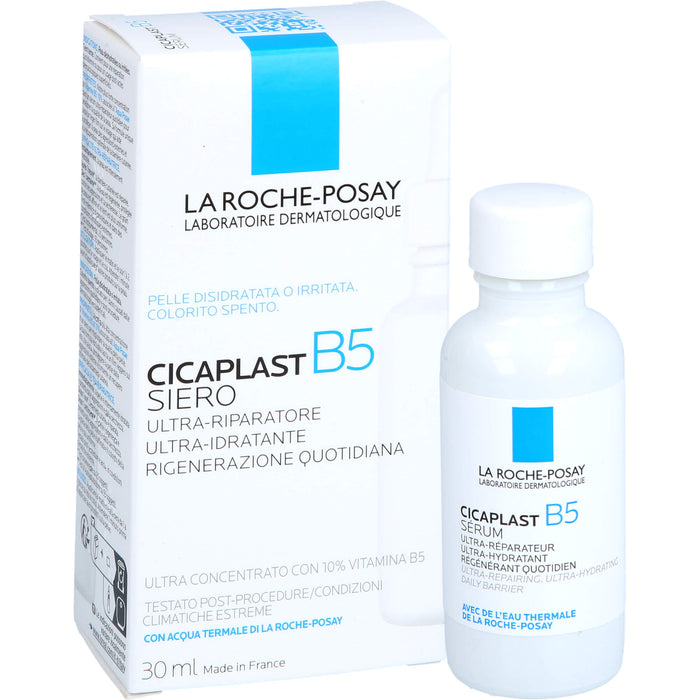 La Roche-Posay Cicaplast B5 Serum reparierendes und feuchtigkeitsspendendes Gesichtsserum mit 10 % Dexpanthenol, 30 ml Lösung