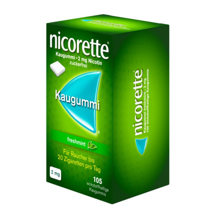 nicorette Kaugummi 2 mg Nicotin zuckerfrei freshmint, 105 St. Kaugummi