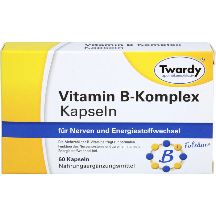 Twardy Vitamin B-Komplex Kapseln für Nerven und Energiestoffwechsel, 60 St. Kapseln