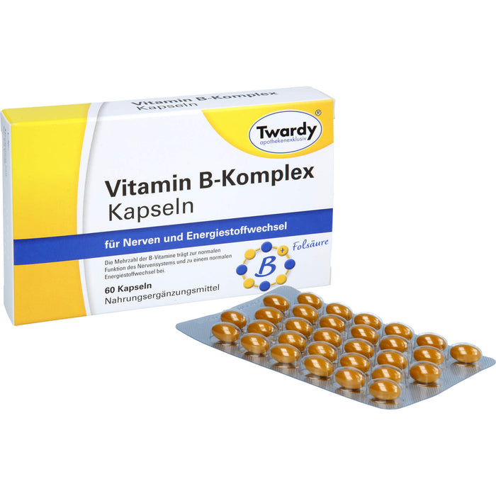 Twardy Vitamin B-Komplex Kapseln für Nerven und Energiestoffwechsel, 60 pcs. Capsules