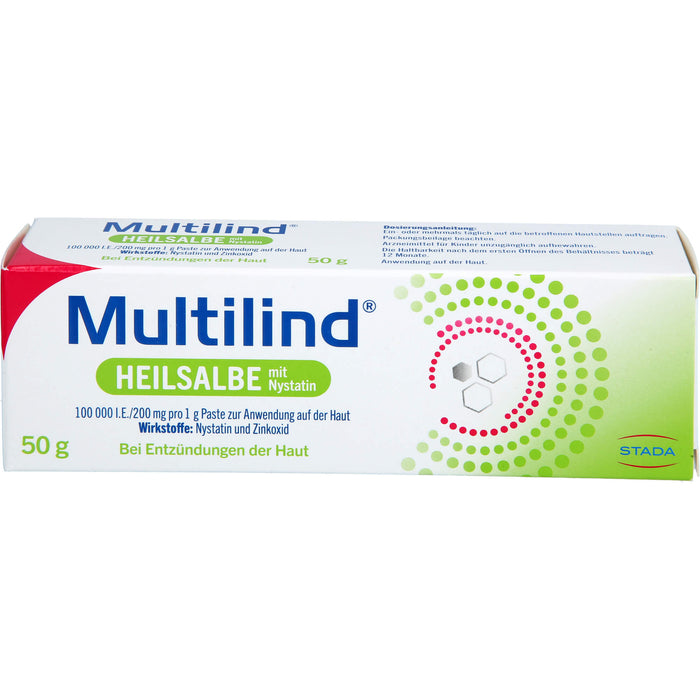 Multilind Heilsalbe mit Nystatin bei Entzündungen der Haut, 50 g Creme