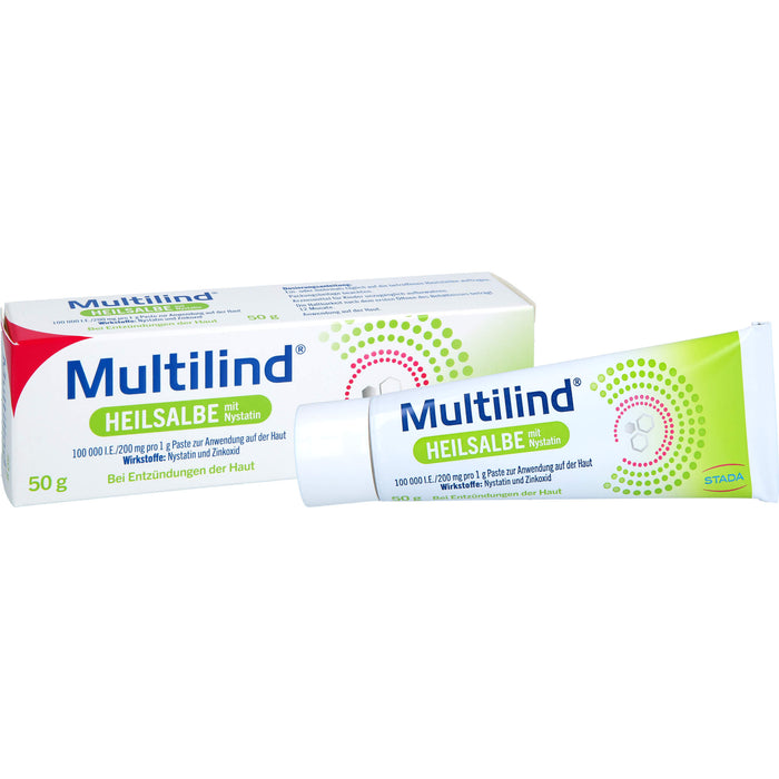 Multilind Heilsalbe mit Nystatin bei Entzündungen der Haut, 50 g Creme