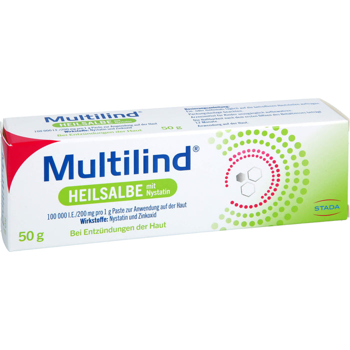 Multilind Heilsalbe mit Nystatin bei Entzündungen der Haut, 50 g Creme