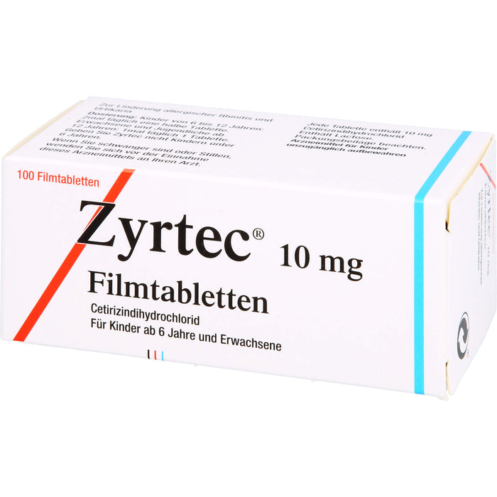 Zyrtec 10 mg Filmtabletten bei Allergien, 100 pcs. Tablets