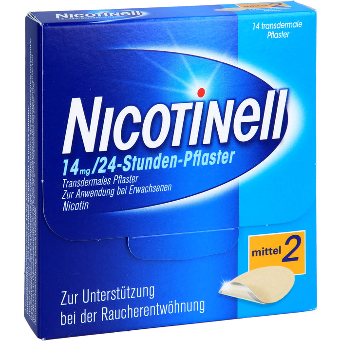 Nicotinell 14 mg/24-Stunden-Pflaster (bisher 35 mg) Stärke 2 (mittel), 14 pc Pansement