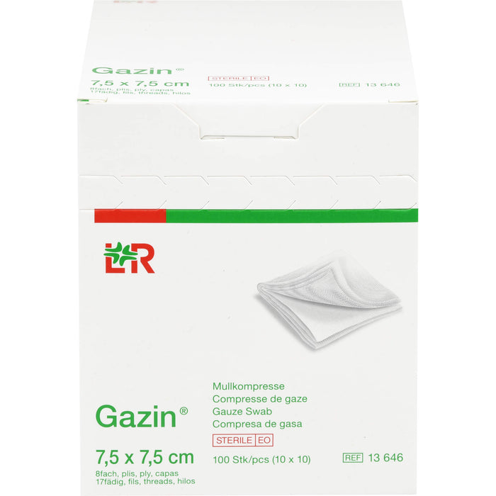 Gazin Kompressen steril 7,5x7,5cm, 10X10 St KOM