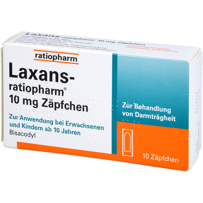 Laxans-ratiopharm Zäpfchen bei Darmträgheit, 10 pcs. Suppositories