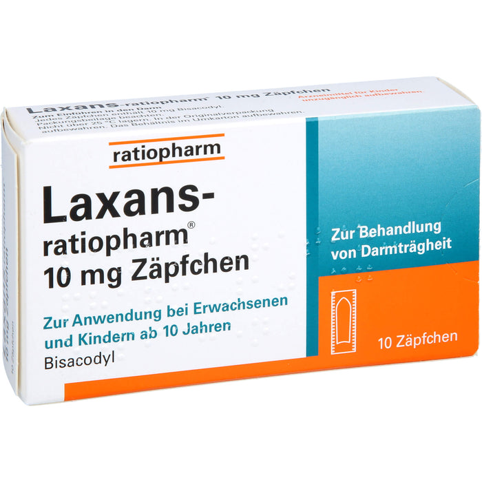 Laxans-ratiopharm Zäpfchen bei Darmträgheit, 10 St. Zäpfchen