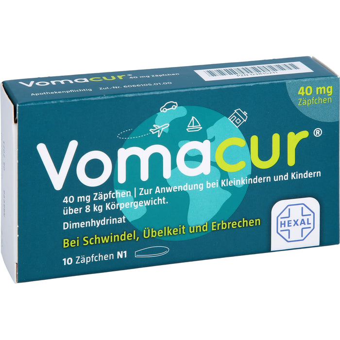 Vomacur 40 mg Zäpfchen, 10 pc Suppositoires