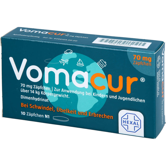 Vomacur 70 mg Zäpfchen, 10 pcs. Suppositories