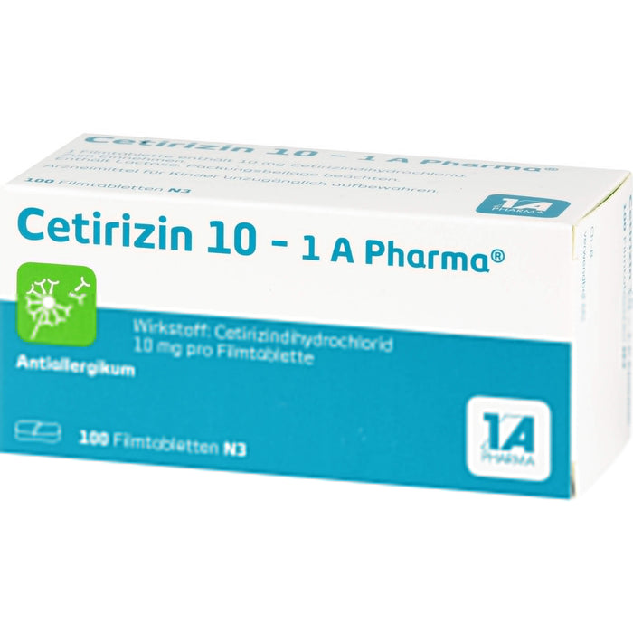 Cetirizin 10 - 1 A Pharma , 10 mg Filmtabletten, 100 pcs. Tablets