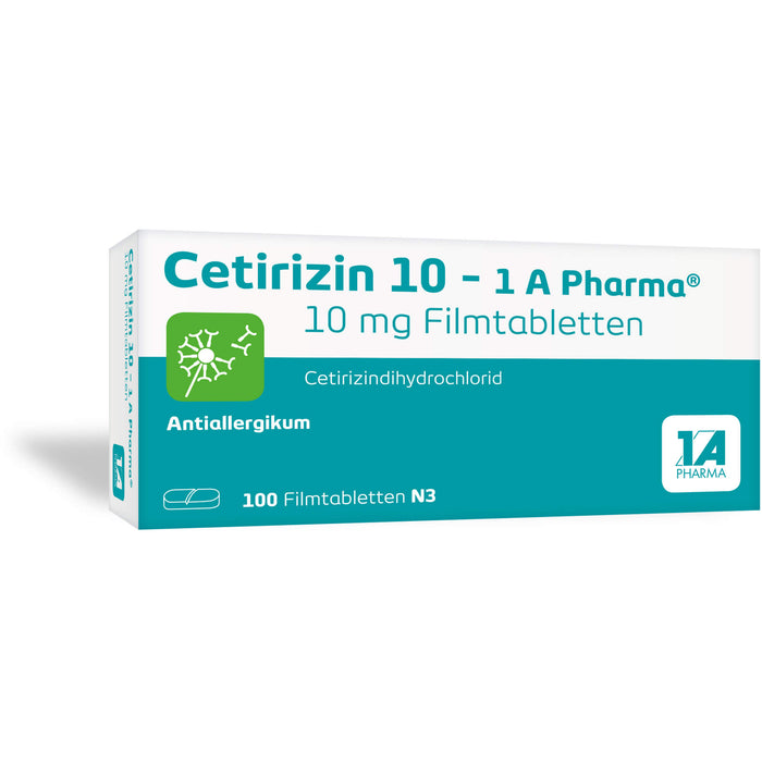 Cetirizin 10 - 1 A Pharma , 10 mg Filmtabletten, 100 St. Tabletten