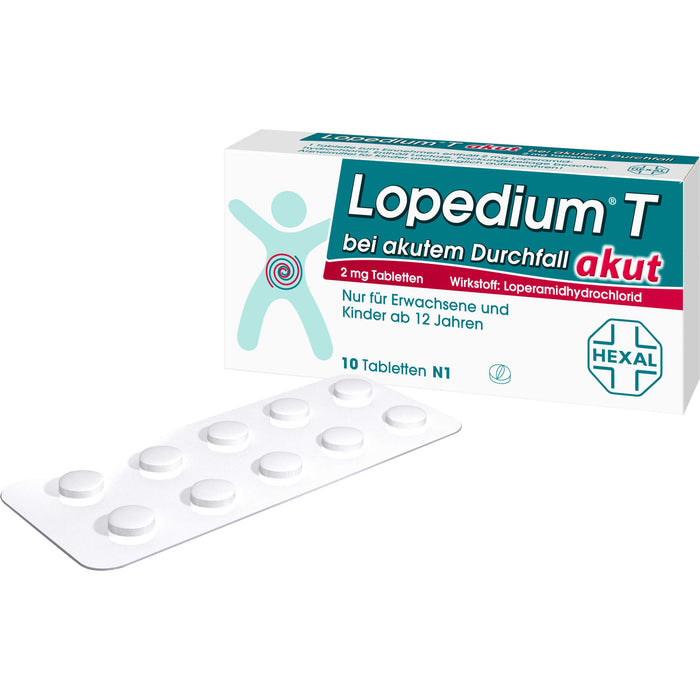 Lopedium T akut bei akutem Durchfall, 10 pc Tablettes
