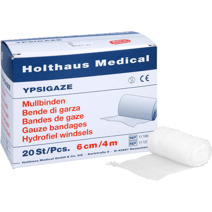 Holthaus Medical YPSIGAZE Mullbinden 6 cm x 4 m, 20 pc Bandage