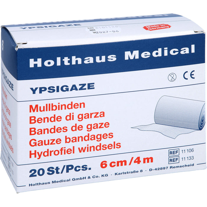 Holthaus Medical YPSIGAZE Mullbinden 6 cm x 4 m, 20 pcs. Bandage