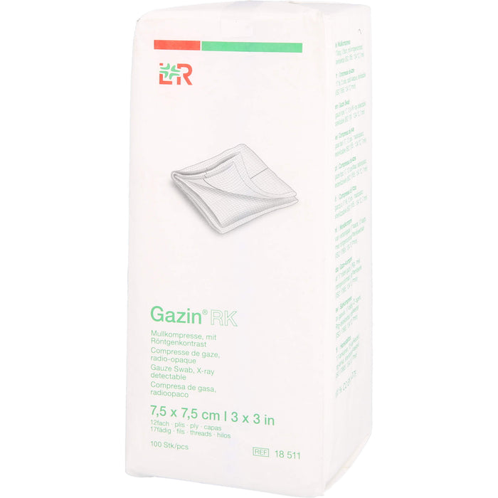 Gazin Kompressen unsteril mit RK 7,5x7,5cm, 100 St KOM