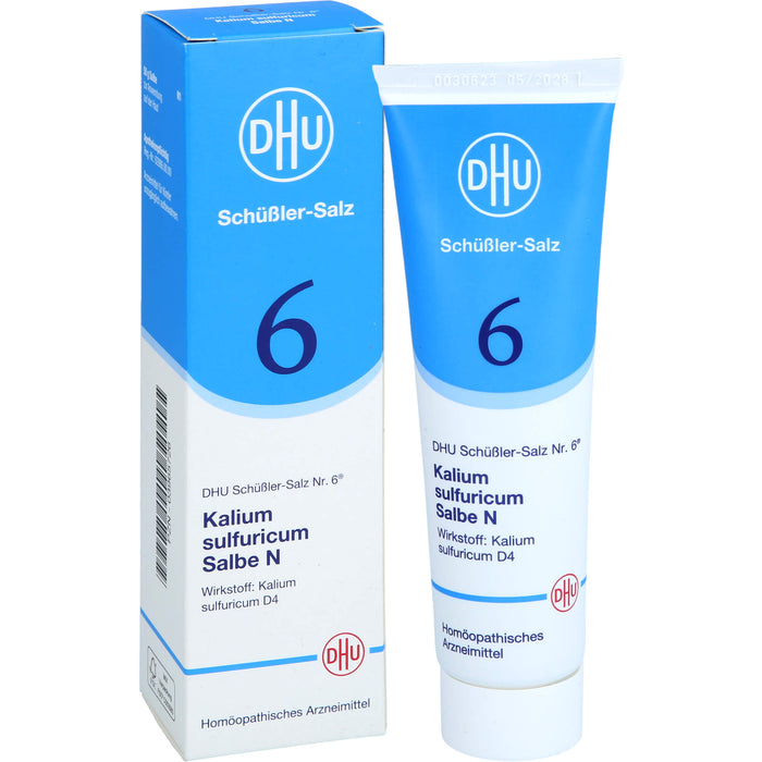 DHU Schüßler-Salz Nr. 6 Kalium sulfuricum D4 – Das Mineralsalz der Entschlackung – das Original, 50 g Salbe
