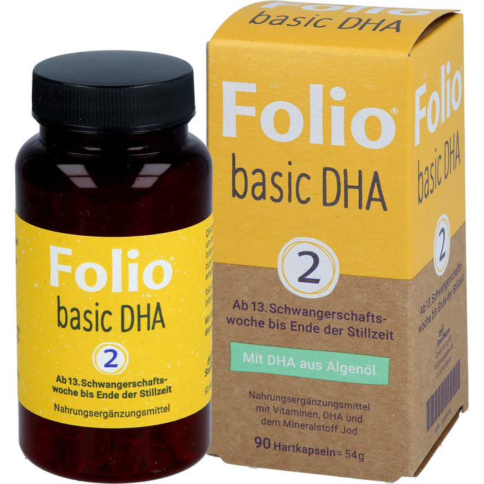Folio 2 Basic DHA für Schwangerschaft & Stillzeit mit bioaktiver Folsäure, 90 pcs. Capsules