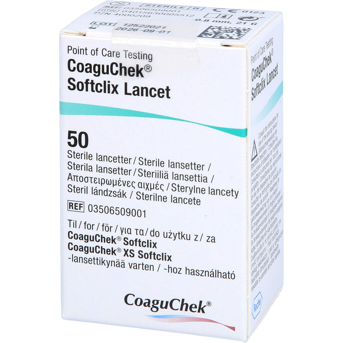 CoaguChek Softclix Lancet sterile Lanzetten zur sanften Blutentnahme, 50 pc Paquet